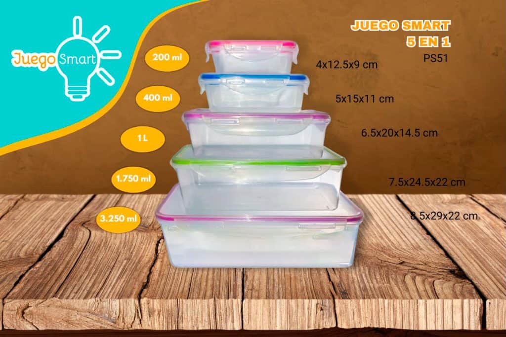 Recipientes de vidrio herméticos para envasar alimentos en diferentes tamaños.