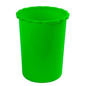 Vaso de plástico verde para moldeado y construcción.