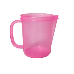 Vaso de plástico rosa, resistente y ligero para bebidas y uso diario.