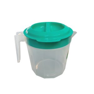 Contenedor de alimentos con tapa de colores, ideal para almacenamiento en cocina.