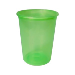 Vaso de plástico verde para moldes de cerámica y manualidades.