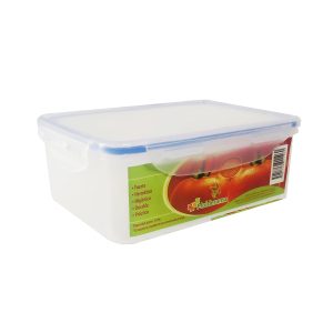 Recipiente hermético para alimentos con diseño de tomates, ideal para almacenamiento y conservación.