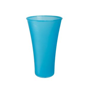 Vaso de plástico azul para eventos y fiestas.