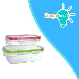 Vasos de almacenamiento de alimentos con cierre hermético, ideales para organizar tu cocina.