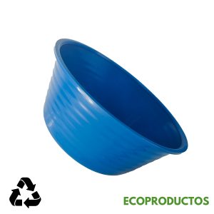 1. Vaso de plástico azul para jardinería y decoración, duradero y flexible.