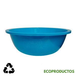 Plato de molde de plástico azul para alimentos y cocina, resistente y reciclable.