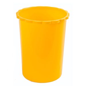 Cubeta de plástico amarilla para moldes de silicona y fundición.