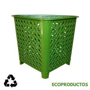Contenedor de plástico ecológico, resistente y reutilizable.