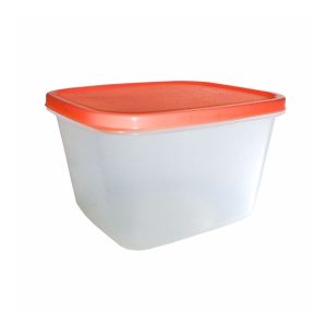 Recipiente de plástico con tapa para almacenamiento de alimentos en Molderama.