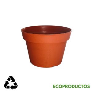 Arbolera de plástico en color terracota, resistente y ecológica, ideal para jardinería ecológica y decoración ambiental.