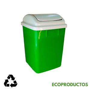 Cubo de reciclaje de basura ecológico y sostenible.